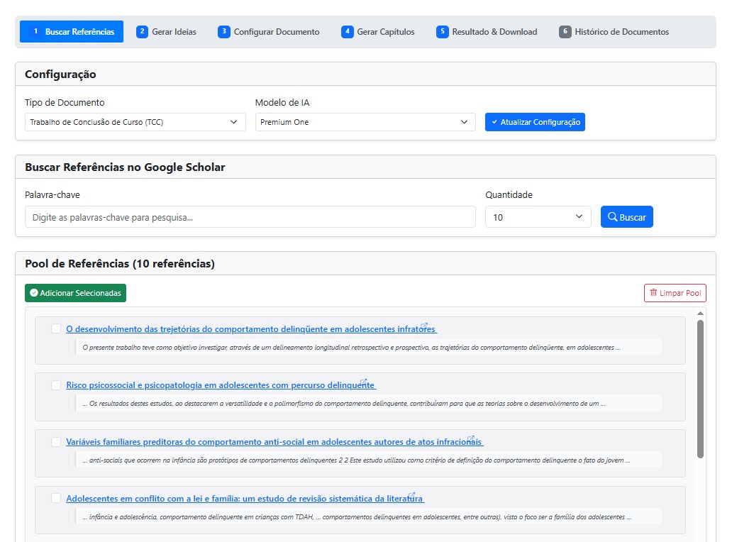 Tela Inicial do ScholarGen