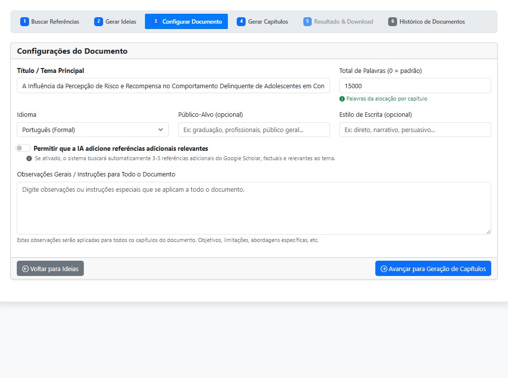 Configurar Documento