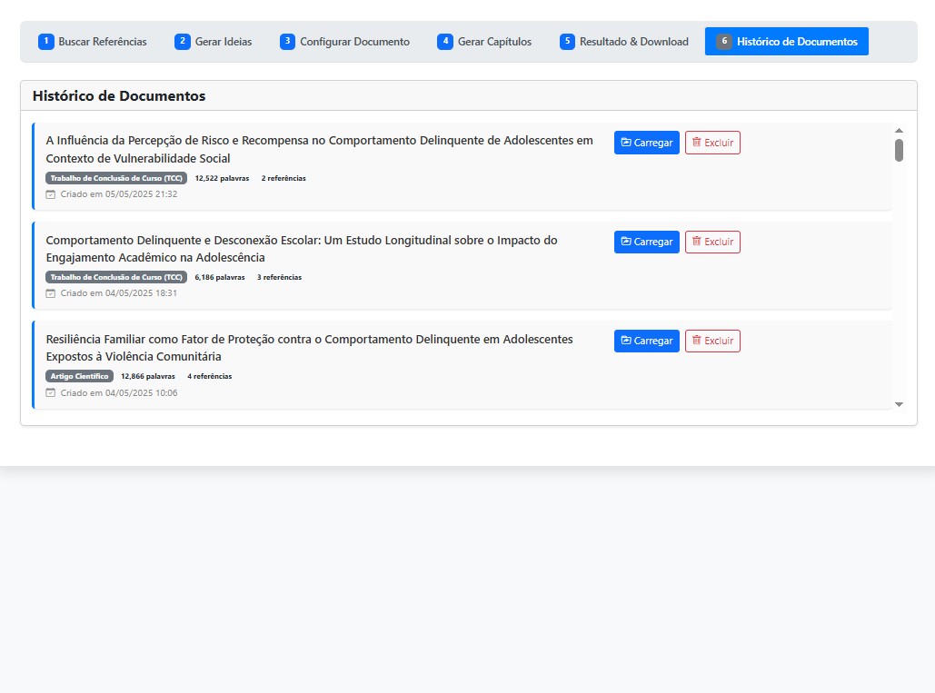 Histórico de Documentos